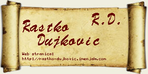 Rastko Dujković vizit kartica